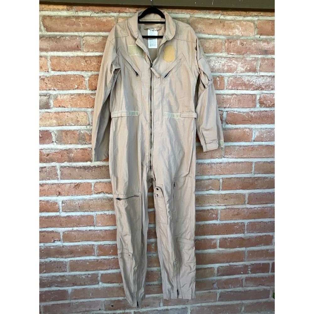 Propper Flight Suit Coveralls Mens 46 Long Desert Tan Military Aviation CWU-27/P